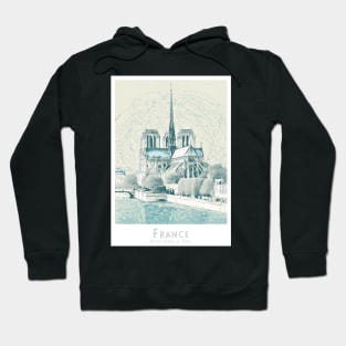 Serene Notre-Dame de Paris France Illustration Hoodie